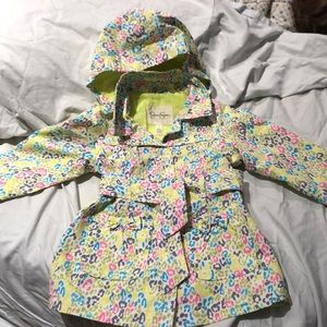 Jessica Simpson 4 lime animal print raincoat worn1